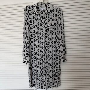 DVF Monochrome Long Sleeve Dress